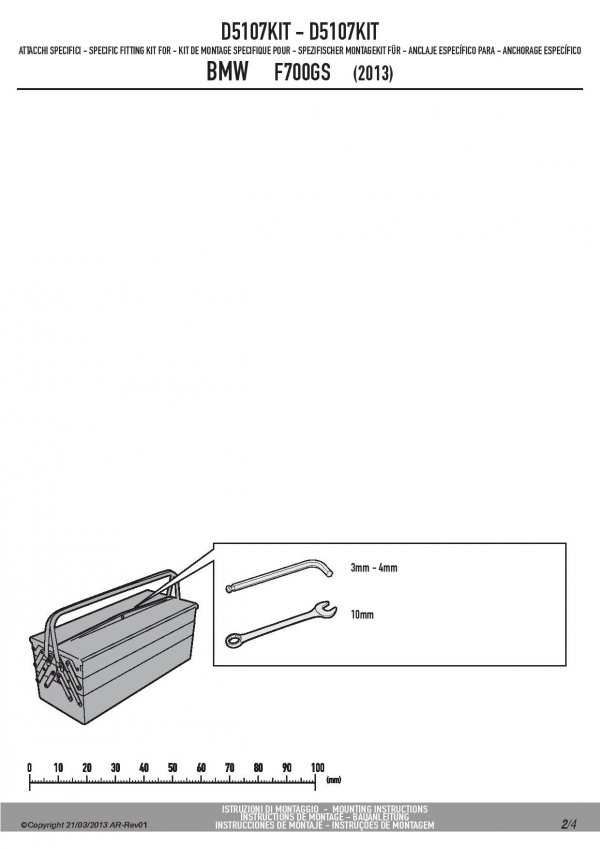 KAPPA D5107KIT MOCOWANIE SZYBY 5107DT DO BMW F700GS (13-14)
