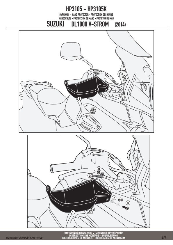 GIVI HP3105 DODATKOWE HANDBARY - SUZUKI DL1000/DL650 V-STROM