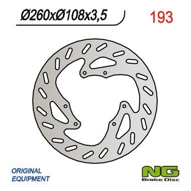 NG193 TARCZA HAMULCOWA DERBI 50/125, GAS GAS 125-450 (260x108x3,5)