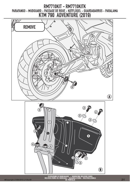 KAPPA RM7710KITK MOCOWANIE BŁOTNIKA KRM02 KTM 790
