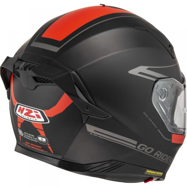 Kask Motocyklowy NZI Go Rider Stream Duo Solid Nouveau Black Red Matt