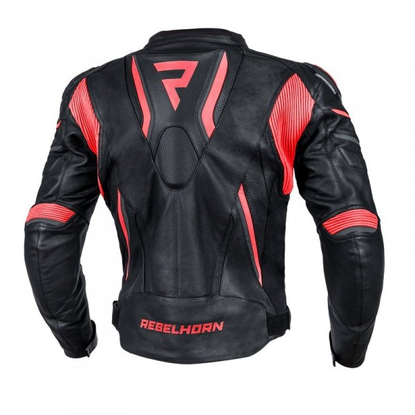 REBELHORN KURTKA SKÓRZANA FIGHTER BLACK/FLO RED