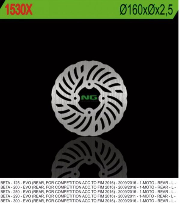 NG1530X TARCZA HAMULCOWA BETA EVO 125/200/250/290/300 09-16 (160MM)