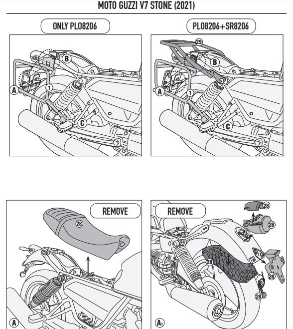 KAPPA STELAŻ KUFRÓW MONOKEY CAM SIDE MOTO GUZZI V7