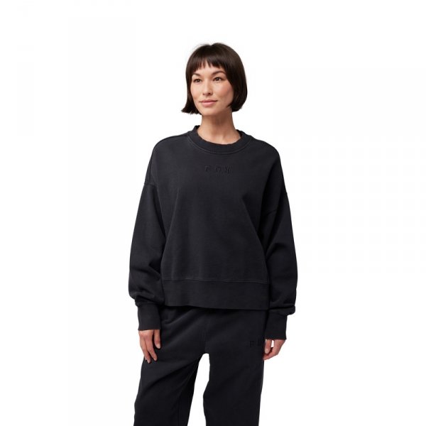 FOX BLUZA LADY WORDMARK OVERSIZED FLEECE CREW BLAC