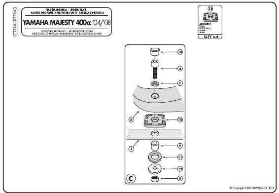 Kappa K331M Stelaż Kufra Yamaha Majesty 400 (04>08)