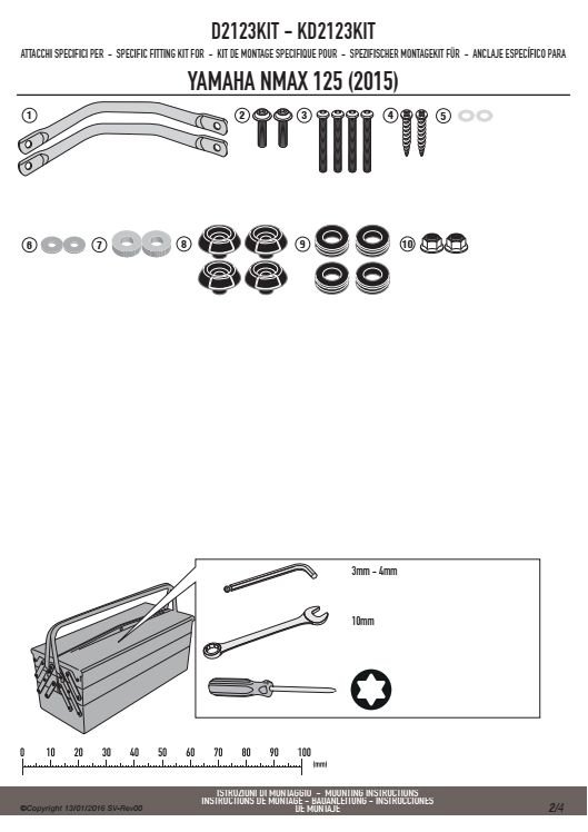 GIVI D2123KIT MOCOWANIE SZYBY 2123DT