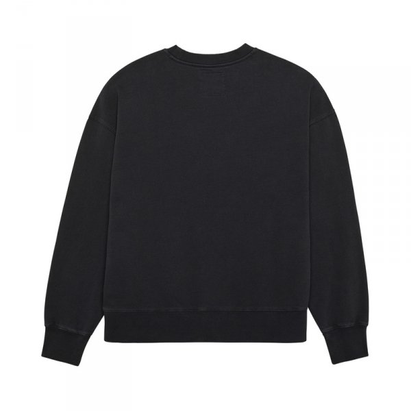 FOX BLUZA WORDMARK OVERSIZED FLEECE CREW BLACK