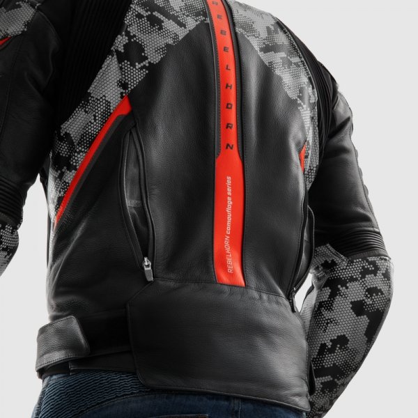 REBELHORN KURTKA SKÓRZANA VELOCE CAMO BLA/GR/FL RE
