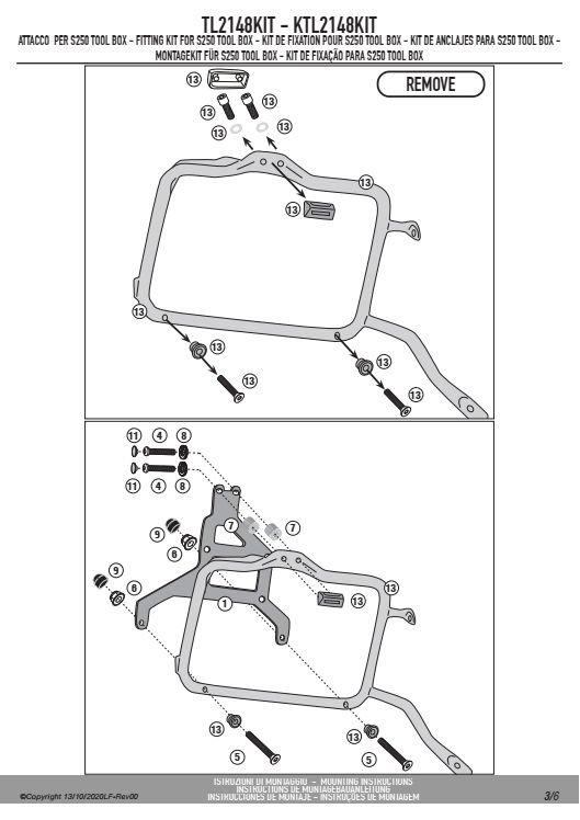 KAPPA KTL2148KIT MOCOWANIE SKRZYNKI NARZĘDZIOWEJ KS250