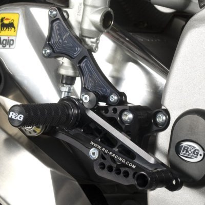 Podnóżki Regulowane RG Racing Aprilia Rsv-4 2009-, Zestaw Black