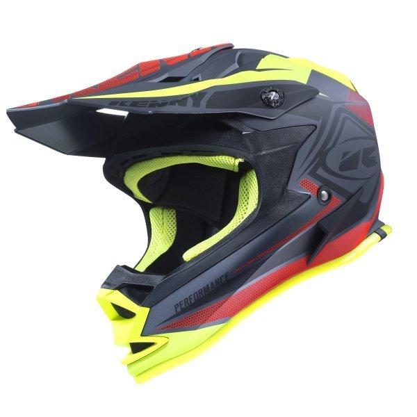 KENNY KASK PERFORMANCE MATT BLACK/RED/YELLOW