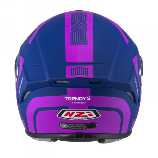 Kask Motocyklowy NZI Trendy Stream Connected Dark Blue Pink Matt