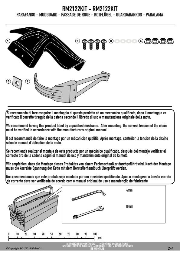 KAPPA RM2122KITK MOCOWANIE BŁOTNIKA KRM02 YAMAHA MT-09