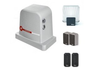 Napęd NICE ROBUS 600 HiSpeed MYGO + fotokomórki i lampa - zestaw automatyki do bramy przesuwnej o ciężarze do 600 kg