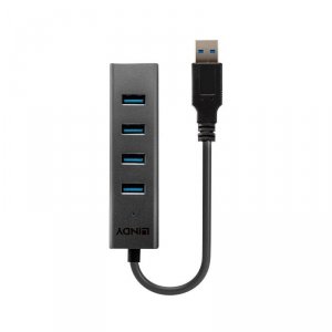 Hub USB 3.0 LINDY 4 Port czarny