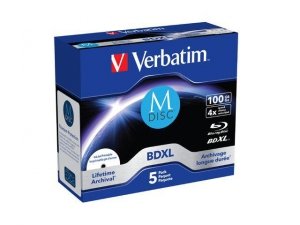 M-DISC BD-R Verbatim 100GB X4 Printable (5 Jewel Case)