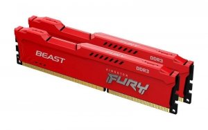 Pamięć DDR3 Kingston Fury Beast 8GB (2x4GB) 1600MHz CL10 1,5V czerwona