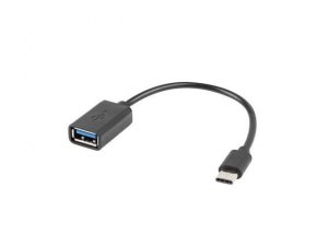  Kabel USB 2.0 Lanberg USB type-C(M) - USB-A(F) 0,15m OTG czarny 