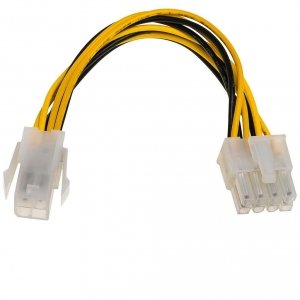 Kabel adapter Akyga AK-CA-10 P4 4-pin (F) - P8 4+4pin (M) 0,15m