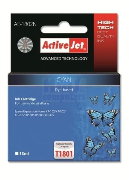 Tusz CYAN zamiennik Epson T1802 XP-102/202/305 ActiveJet  AE-1802N