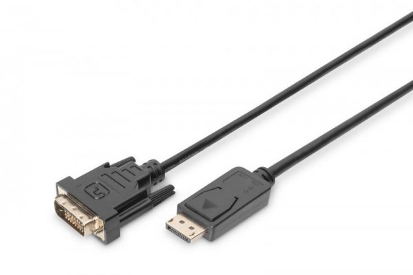 Kabel adapter DIGITUS DisplayPort z zatrzaskiem 1080p 60Hz FHD Typ DP/DVI-D (24+1) M/M 3m