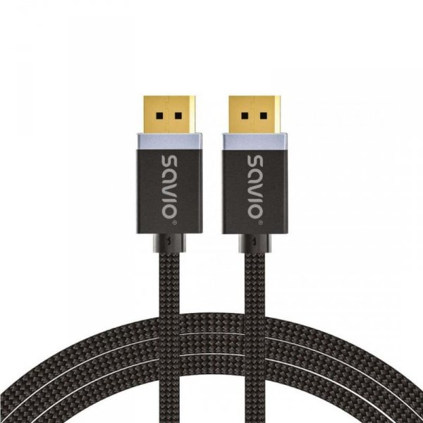 Kabel DisplayPort v1.4 Savio CL-165 (M/M) 1m czarny