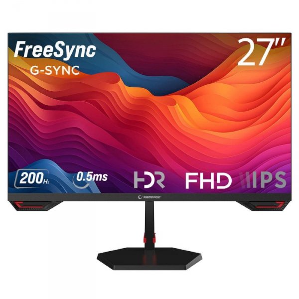 Monitor Rampage 27" CR27R200 FastIPS  FHD 200Hz HDMI DP głośniki 0,5ms gamingowy