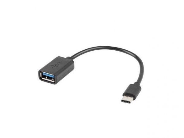  Kabel USB 2.0 Lanberg USB type-C(M) - USB-A(F) 0,15m OTG czarny 