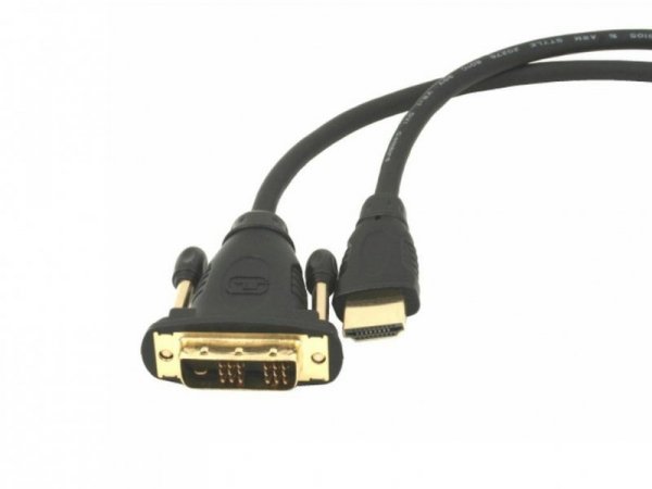 Kabel adapter Lanberg HDMI(M) - DVI-D(M)(18+1) 1,8m Single Link pozłacane styki