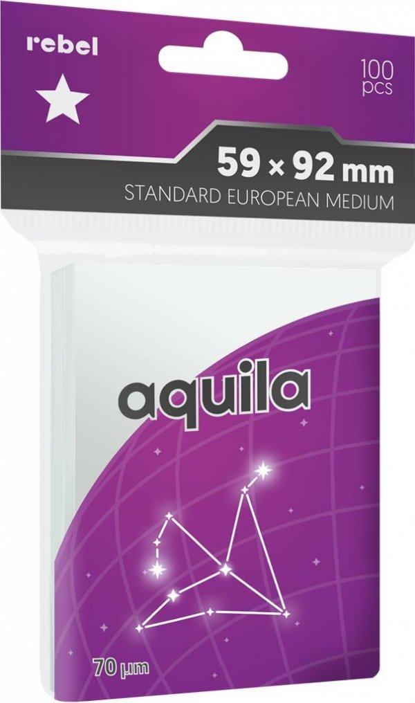 Koszulki na karty Rebel (59x92 mm) &quot;Standard European Medium&quot; Aquila, 100 sztuk