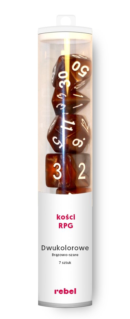 7 kości.2kolor.Brązowo-szare.REBEL