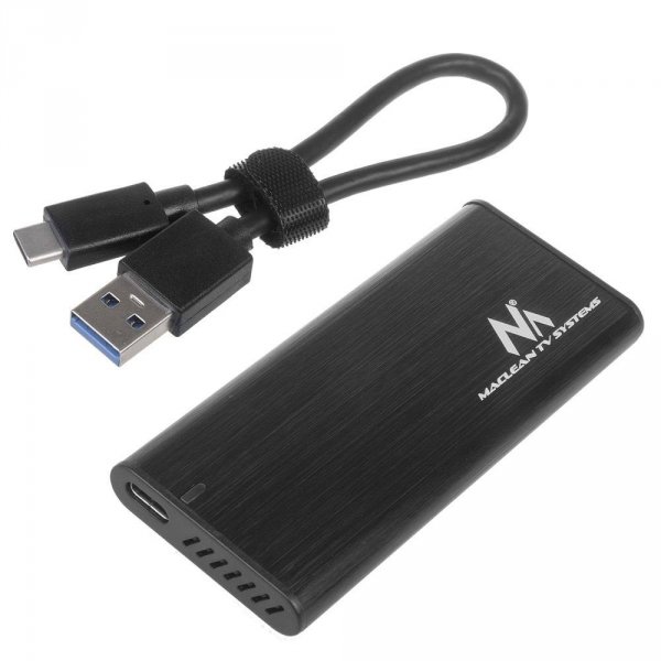 Obudowa dysku Maclean, SSD M.2, NVMe (PCIe), NGFF (SATA), USB 3.1