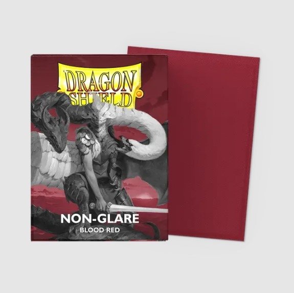  Dragon Shield Matte Non-Glare Sleeves - Blood Red (100 Sleeves)