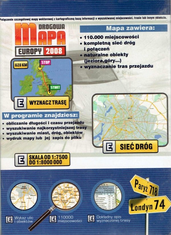 DROGOWA MAPA EUROPY 2008 PC