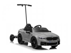 Auto Na Akumulator BMW M5 Z Platformą Dla Rodzica Srebrne Lakierowane 