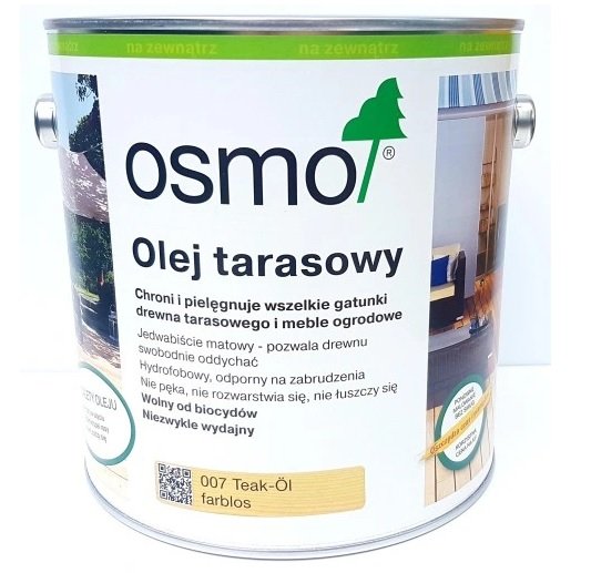 OSMO 007 olej specjalny do tarasów TEAK BEZBARWNY 2,5l