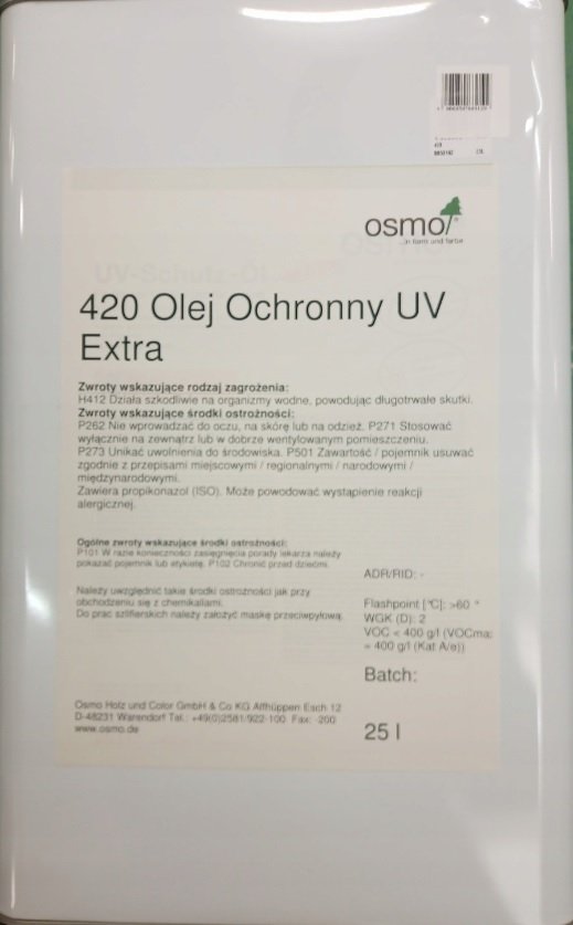 OSMO 420 olej ochronny UV extra bezbarwny 25l