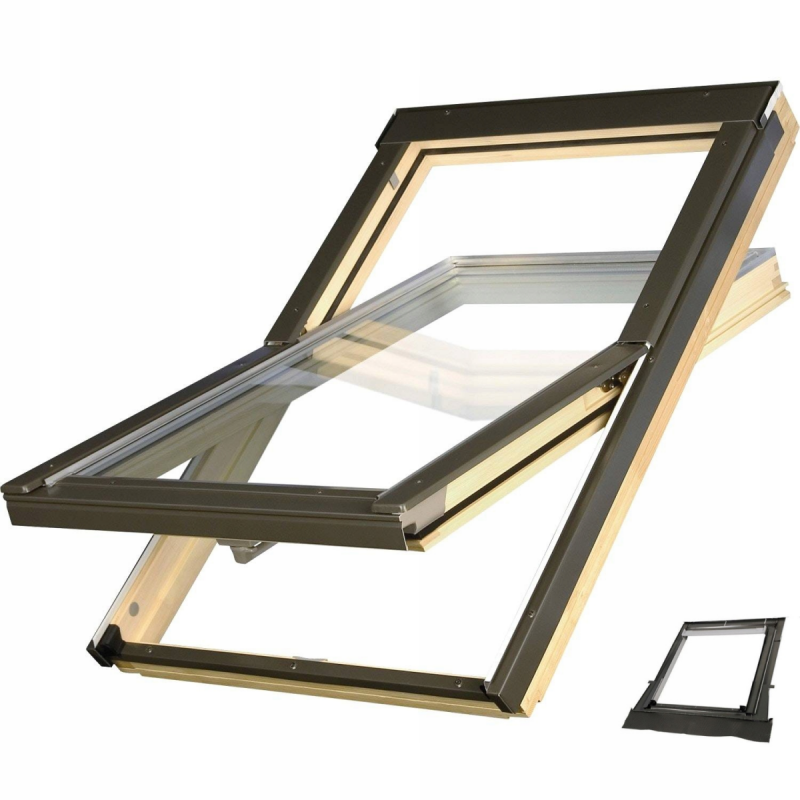 OKNO DACHOWE KRONMAT OPTILIGHT 66x118 B Z KOŁNIERZEM DO POKRYĆ PŁASKICH