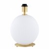 DUŻA LAMPA STOŁOWA NOCNA SZKLANA DO SALONU SYPIALNI NA KOMODĘ W STYLU GLAMOUR BIAŁO ZŁOTA Z BEŻOWYM ABAŻUREM ARGON HAMILTON 8544