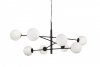 AZZARDO OVIEDO 8 AZ4422 LAMPA WISZĄCA CZARNA NOWOCZESNA SZKLANE KLOSZE