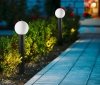 ITALUX FELTRE OFL-8081-BL LAMPA STOJĄCA OGRODOWA ZEWNĘTRZNA CZARNA KULA BIAŁA SŁUPEK