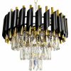 ŻYRANDOL GLAMOUR CZARNO ZŁOTY KRYSZTAŁOWY DO SALONU SYPIALNI  CRISTAL MILAGRO ML1634
