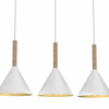LAMPA WISZĄCA POTRÓJNA NA LISTWIE BIAŁA METALOWA NAD STÓŁ DO KUCHNI JADALNI MILAGRO PERU WHITE MLP0979