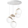 MILAGRO MLP5426 SFERA WOOD LAMPA WISZĄCA BIAŁA Z DREWNEM KULE BIAŁE