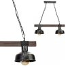 MILAGRO Lampa wisząca FARO BLACK / WOOD 2xE27 60W