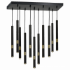 MILAGRO Lampa wisząca MONZA BLACK / GOLD 11xG9 8W