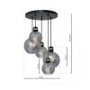 MILAGRO MLP6534 OMEGA BLACK LAMPA WISZĄCA CZARNO ZŁOTA GRAFITOWE KLOSZE KULE
