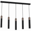 MILAGRO Lampa wisząca SOLO SAWN BLACK / PATINATED WOOD 5x mini GU10