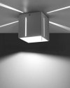 Plafon PIXAR biały kwadrat aluminium nowoczesna lampa z liniowym prześwitem sufitowa G9 LED SOLLUX LIGHTING